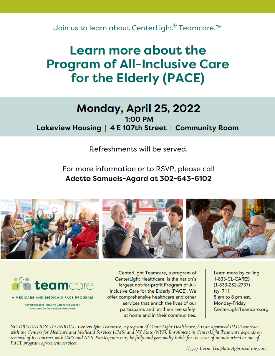 Program of All-Inclusive Care for the Elderly (PACE) – Lakeview Apartments
